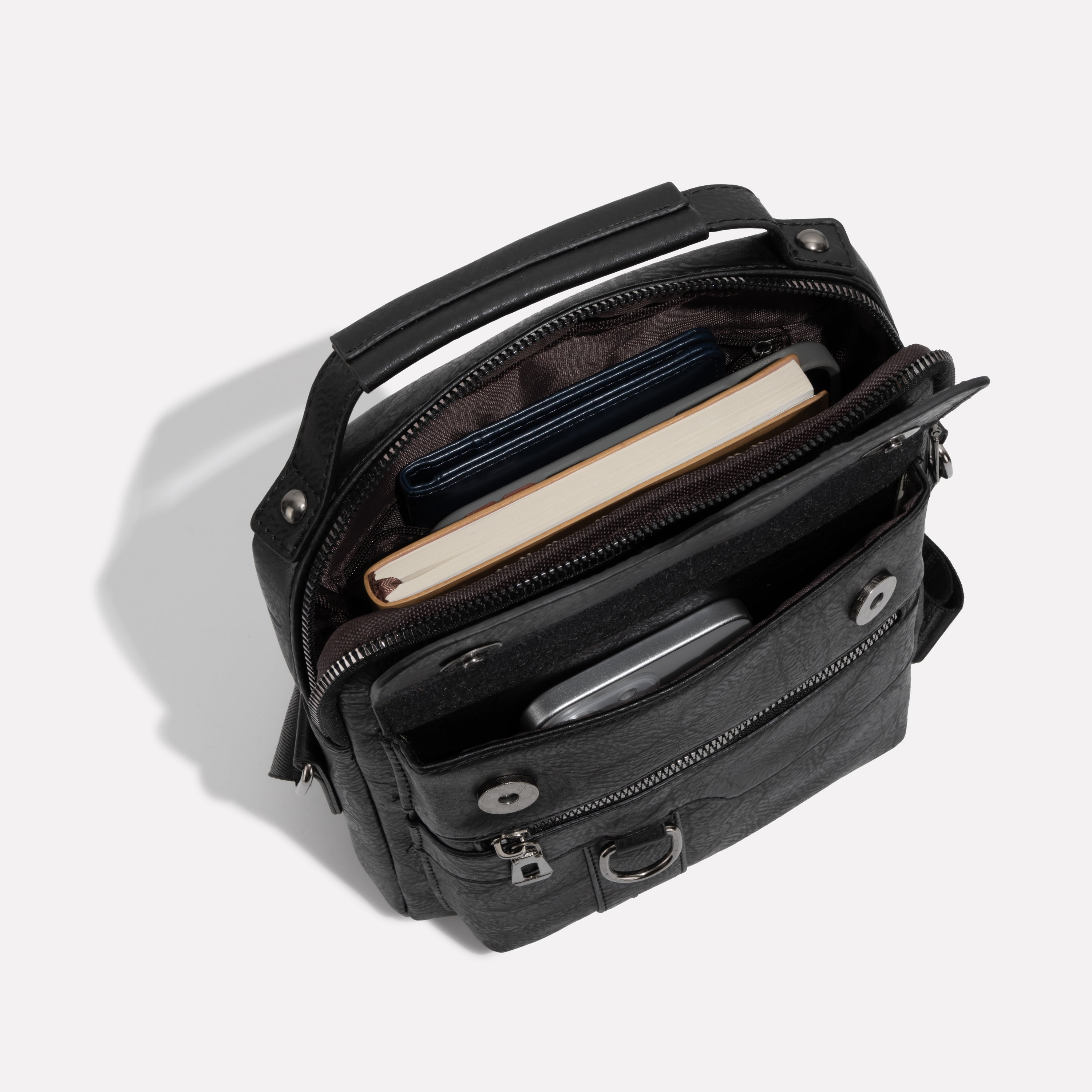 Anti-Theft Leather Sling Bag