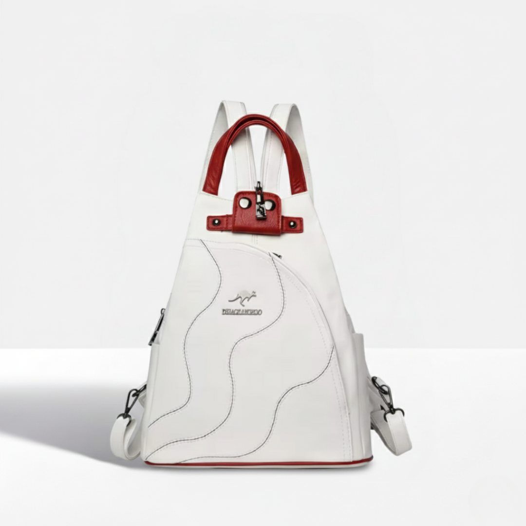 Compact Vegan Leather Backpack