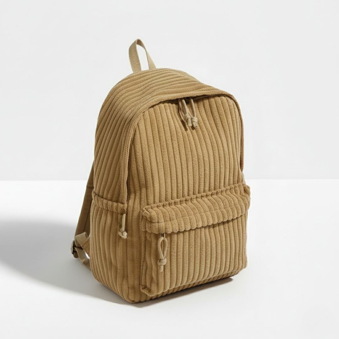 Striped Corduroy Mini Backpack