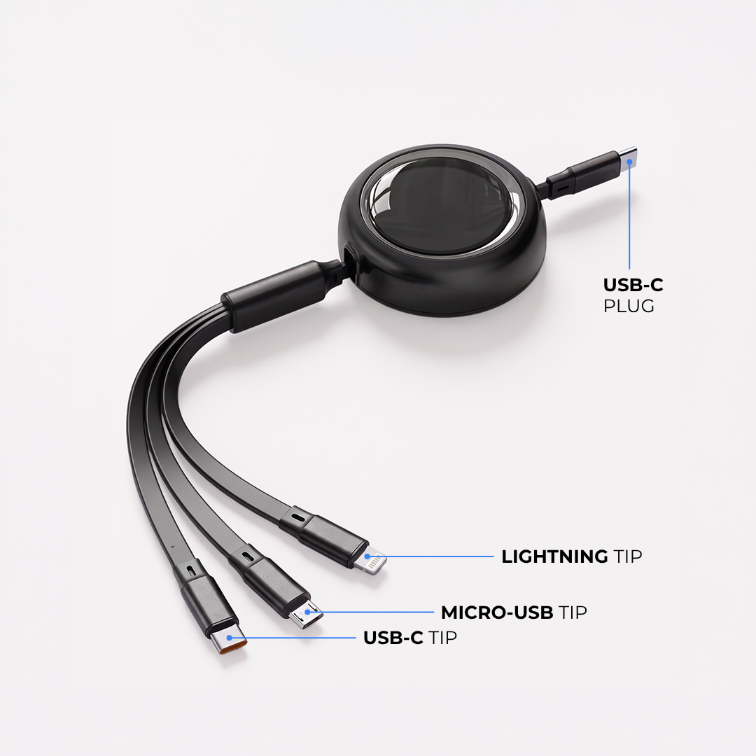 Retractable Cable 3-in-1
