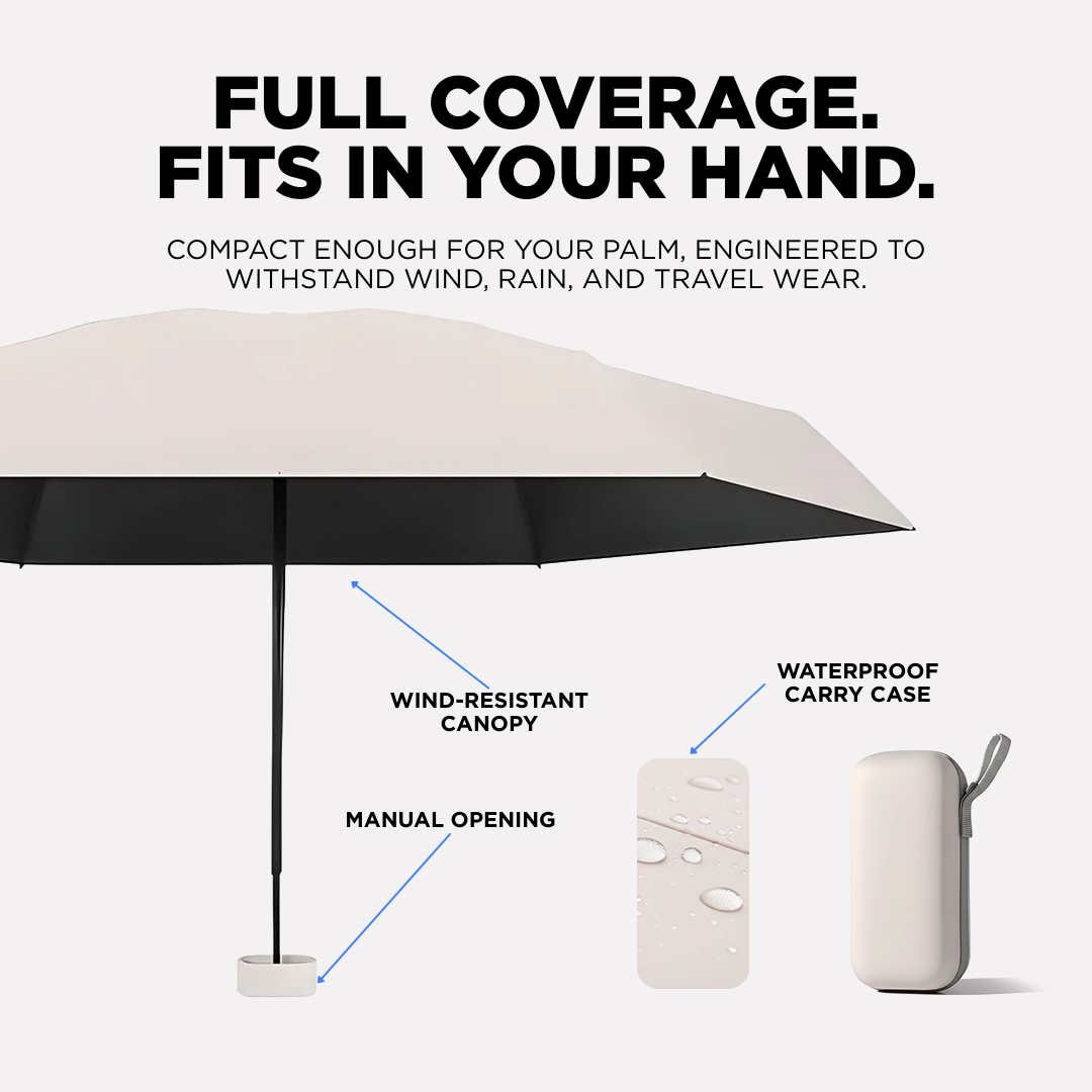 Compact Travel Umbrella & Case