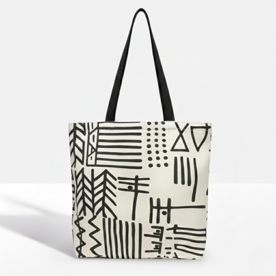Striped Minimalist Canvas Tote