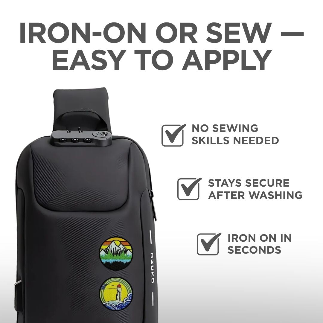 Iron-On Travel Patches – 20 Pc  Set