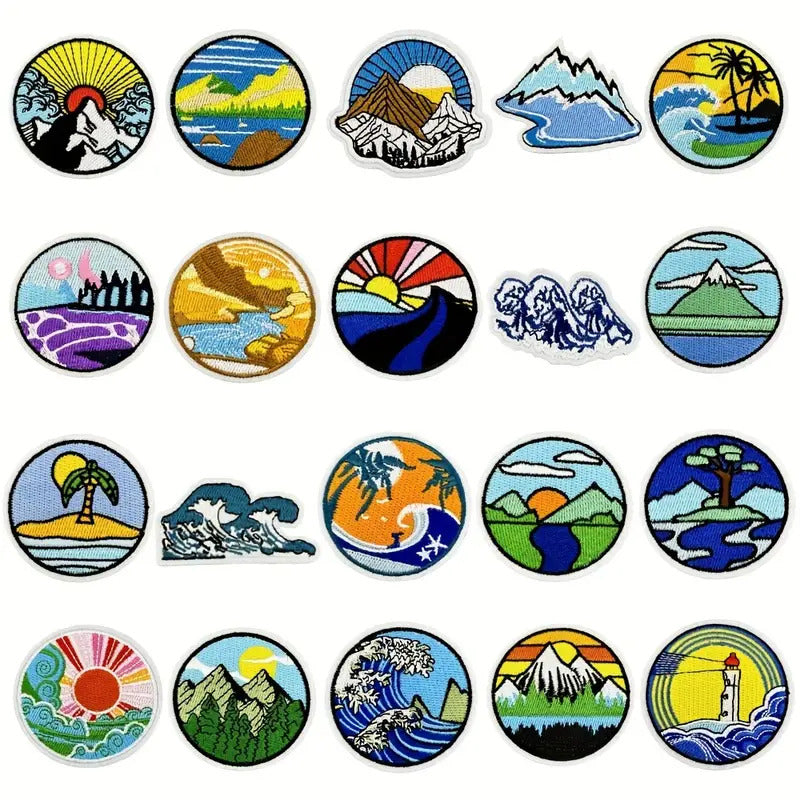 Iron-On Travel Patches – 20 Pc  Set